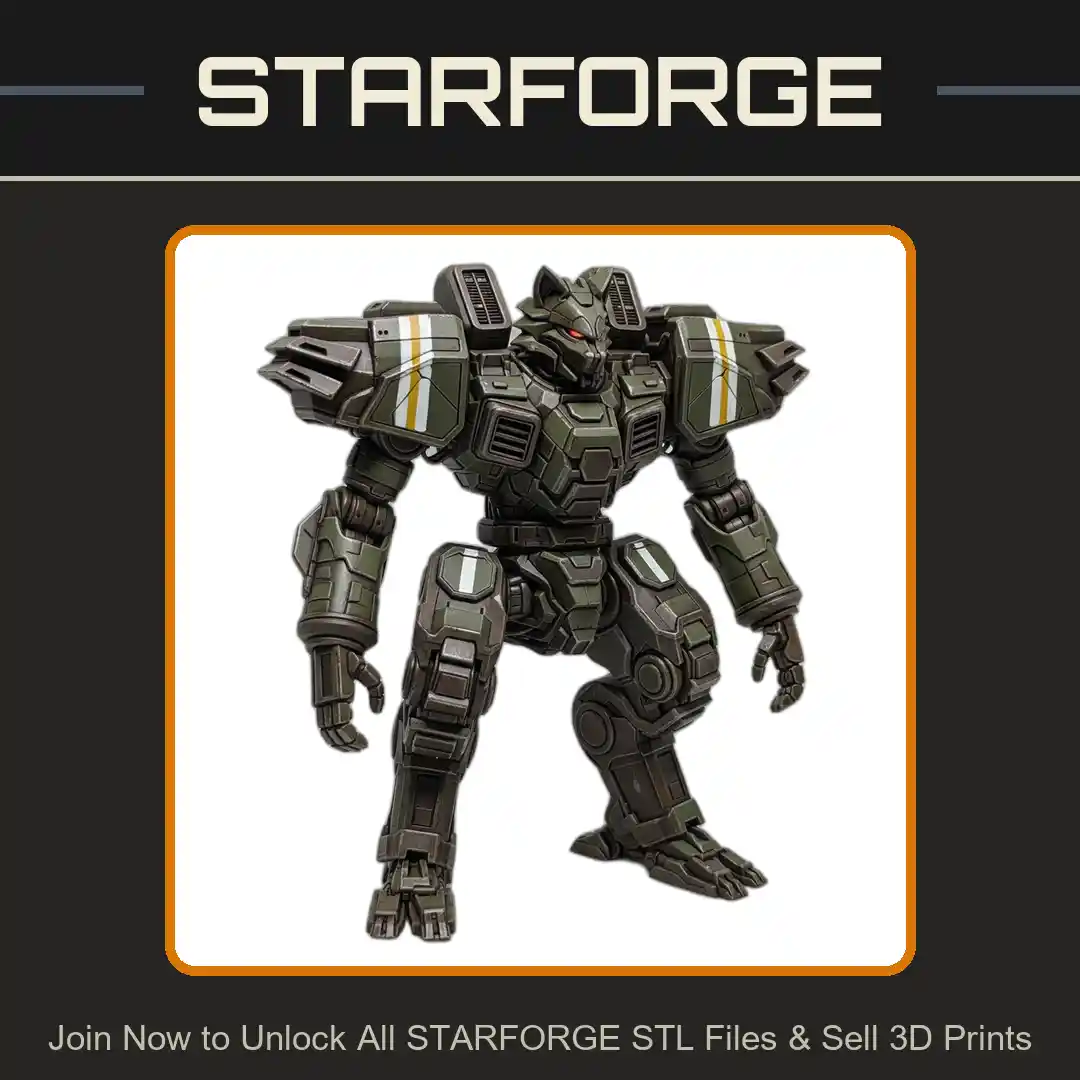 28mm Sci Robotic Mech Suit Heavy Armor Hydraulic Joints Futuristic Design - 3D Printable STL File