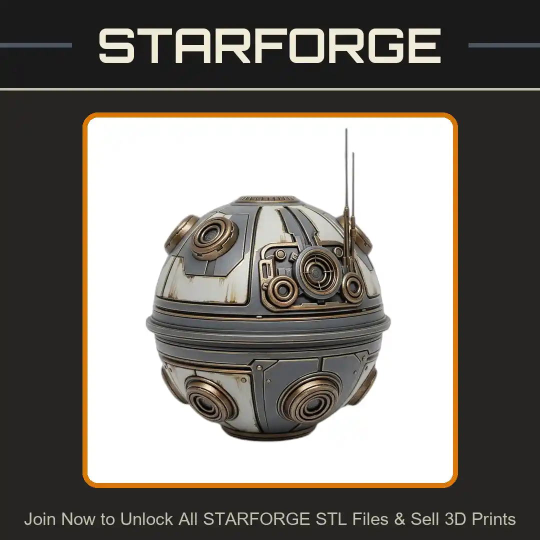 28mm Sci Spherical Drone Antennas Circular Panels Futuristic Design - 3D Printable STL File