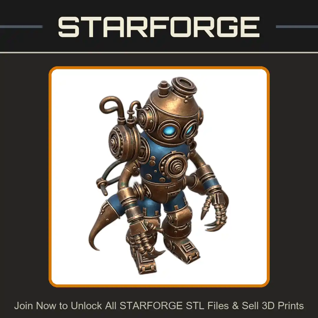 28mm Steampunk Robot with Claw Hands and Goggles Design - 3D Printable STL File