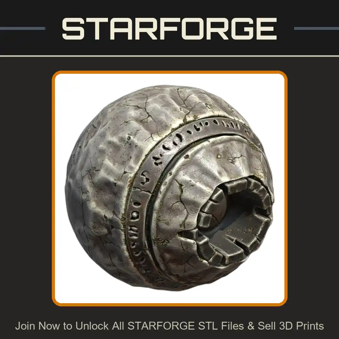 28mm Stone Ancient Artifact Engraved Sphere Mystical Runes - 3D Printable STL File