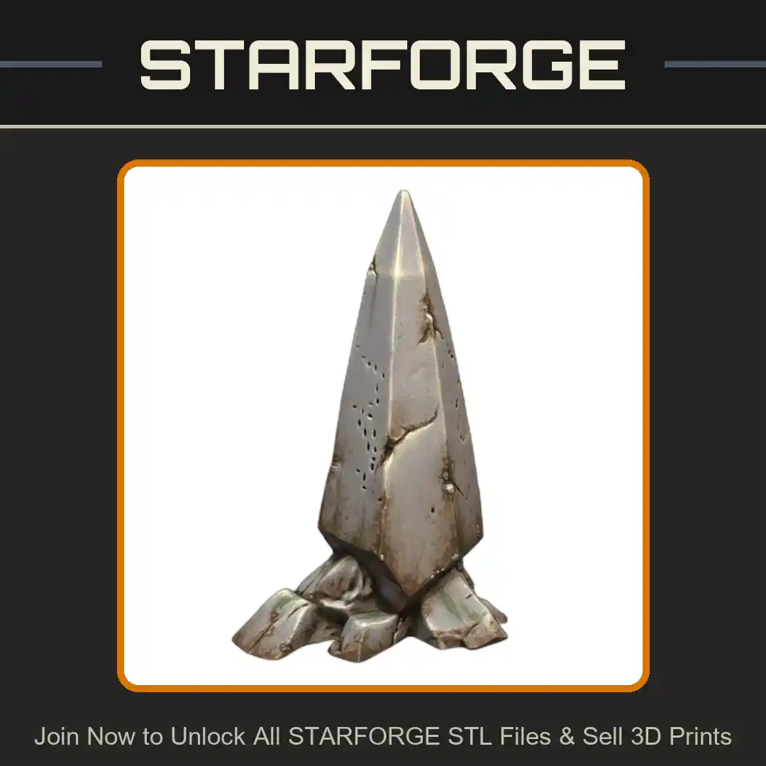 28mm Stone Obelisk Monument Weathered Surface Ancient Ruins - 3D Printable STL File