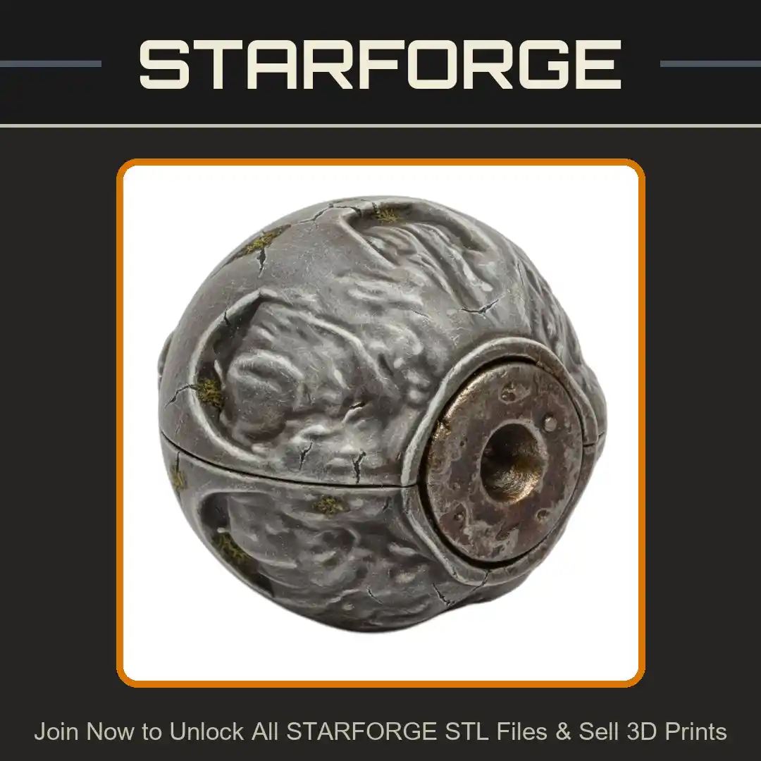 28mm Stone Orb Smooth Carved Runic Patterns - 3D Printable STL File