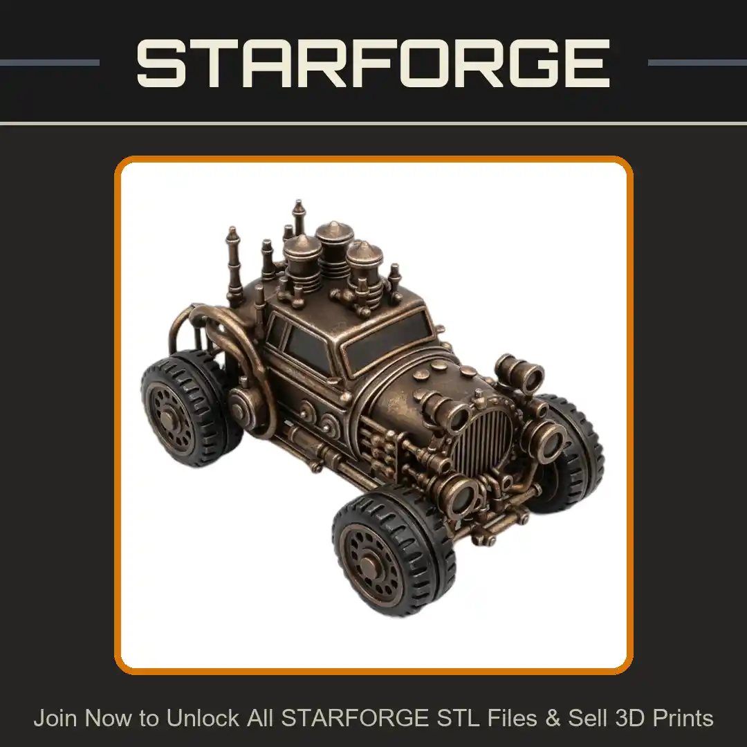 28mm Vehicle Gears Pipes Engine Vintage Wheels Retro Design - 3D Printable STL File