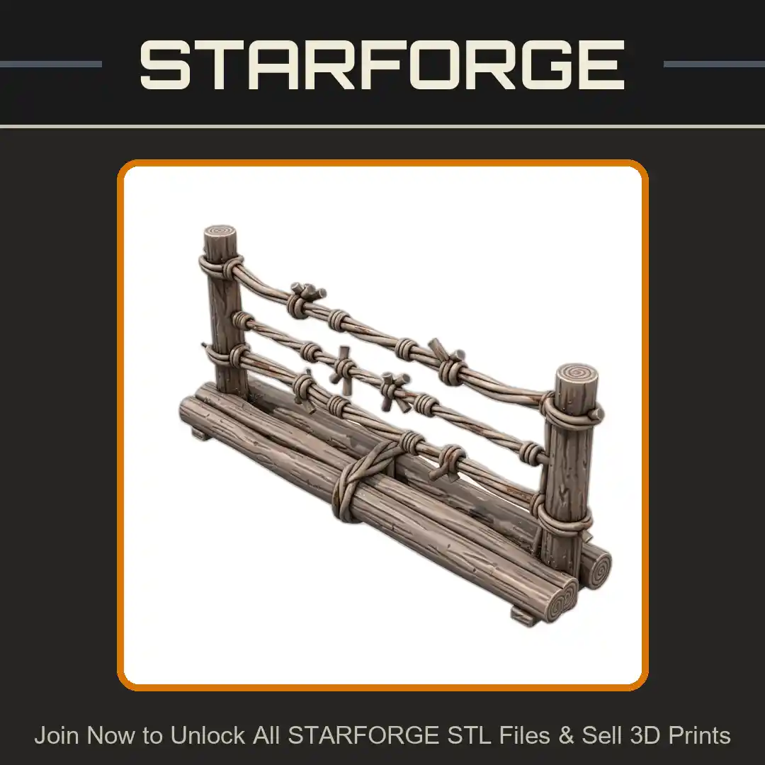 28mm WW2 Barbed Wire Defensive Barricade Structure - 3D Printable STL File