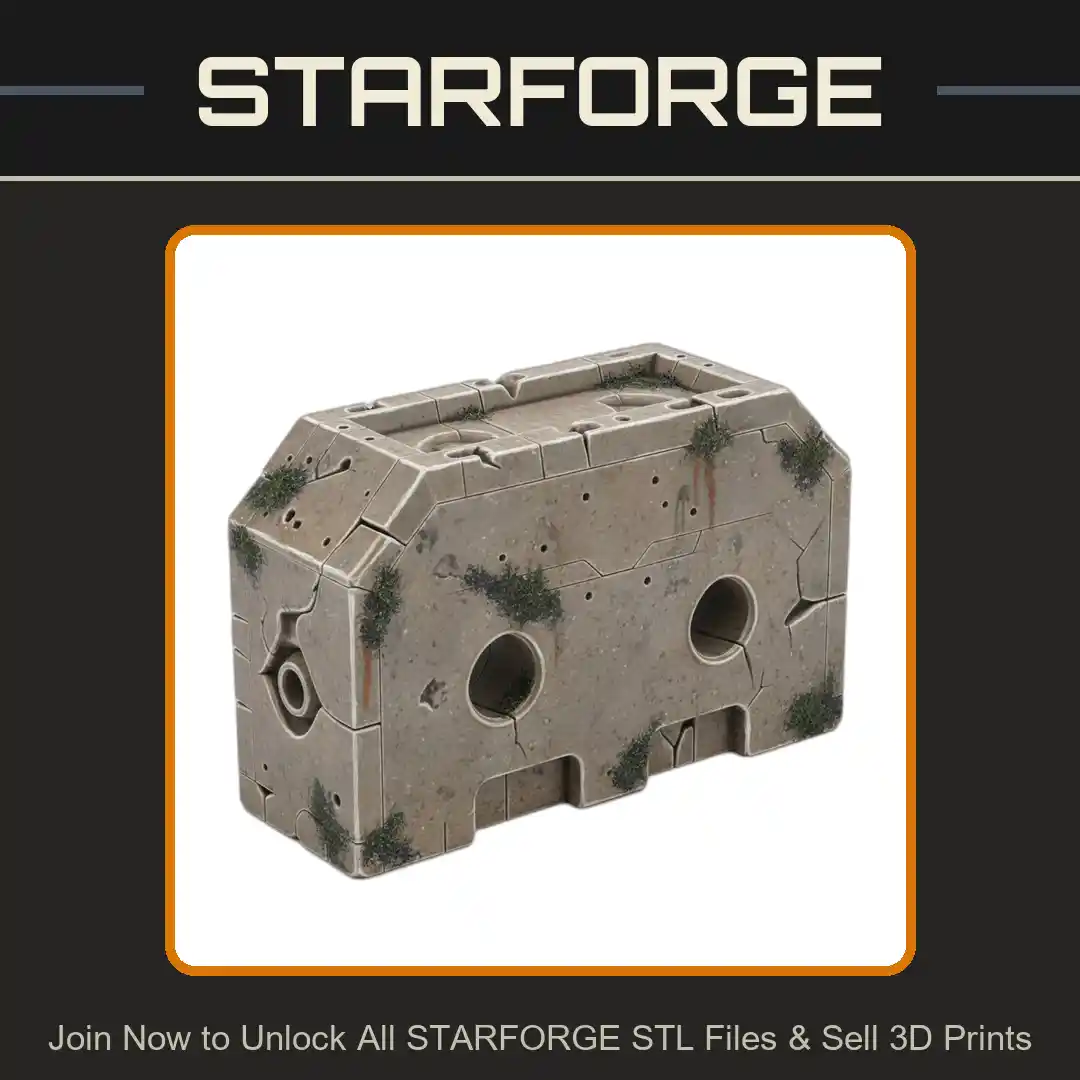 28mm WW2 Bunker Blockade Fortification Structure - 3D Printable STL File