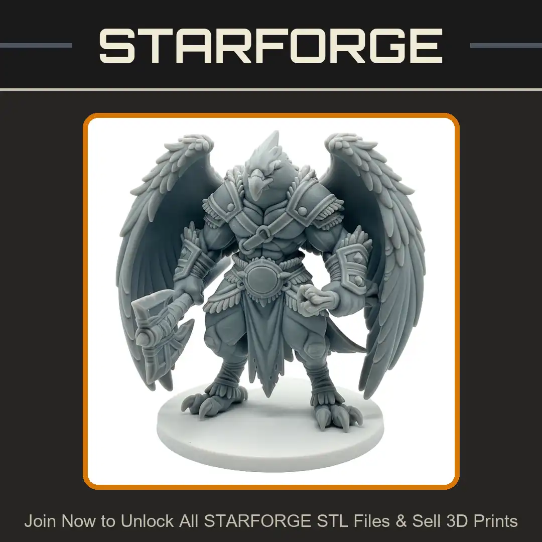 Aarakocra Winged Avian Warrior Eagle Birdman Greathammer Waraxe Studded Armor Talons - View 1 of 2