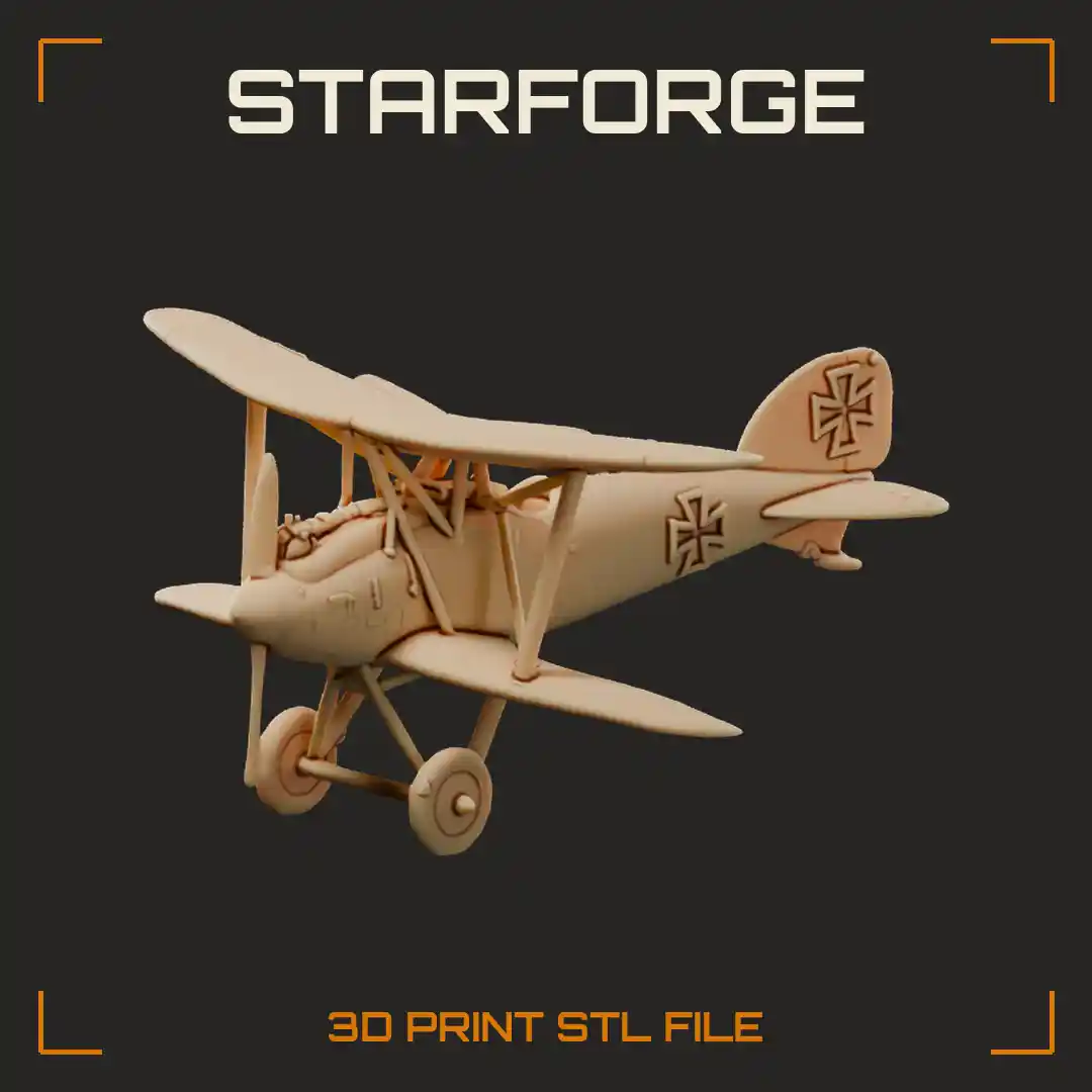 Albatros D-III WW1 Biplane Fighter with Sesquiplane Wings V-Struts and Shark Body Fuselage