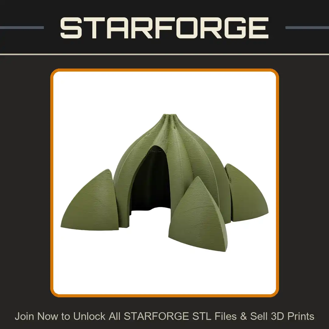 Alien Ribbed Conical Dome Hut Organic Pointed Archway Habitat Pod Desert Outpost - View 1 of 2