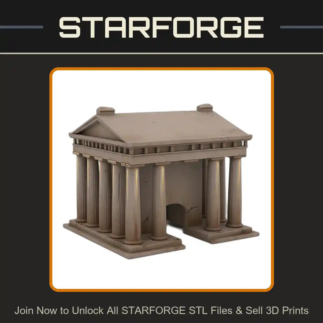 Ancient Greek Parthenon Style Reptile Shelter for Terrariums - 3D Printable STL File