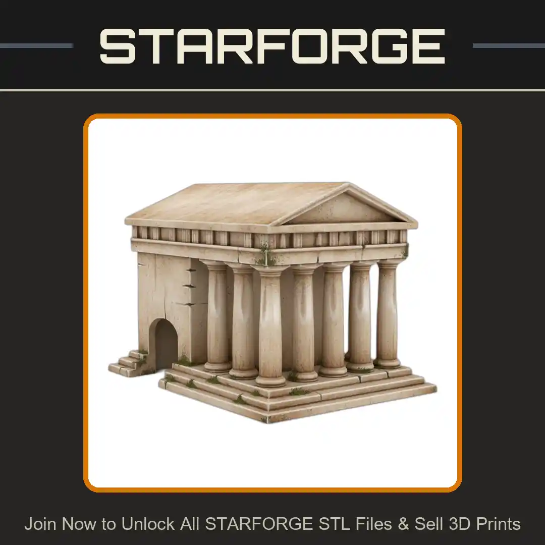 Ancient Roman Temple Inspired Pet Hide for Small Animals - 3D Printable STL File