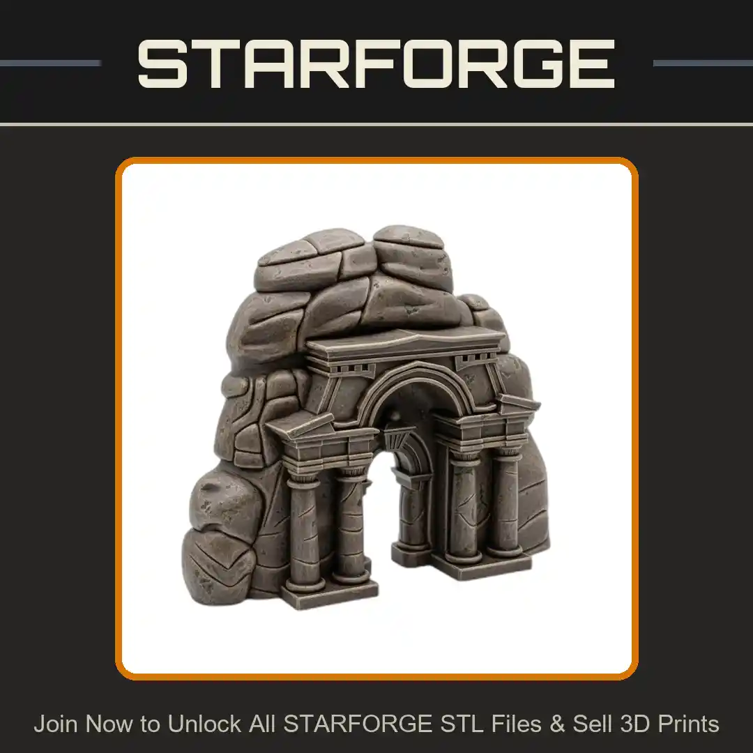 Ancient Stone Archway Columns Rock Formation Entrance Reptile Fish Tank - 3D Printable STL File