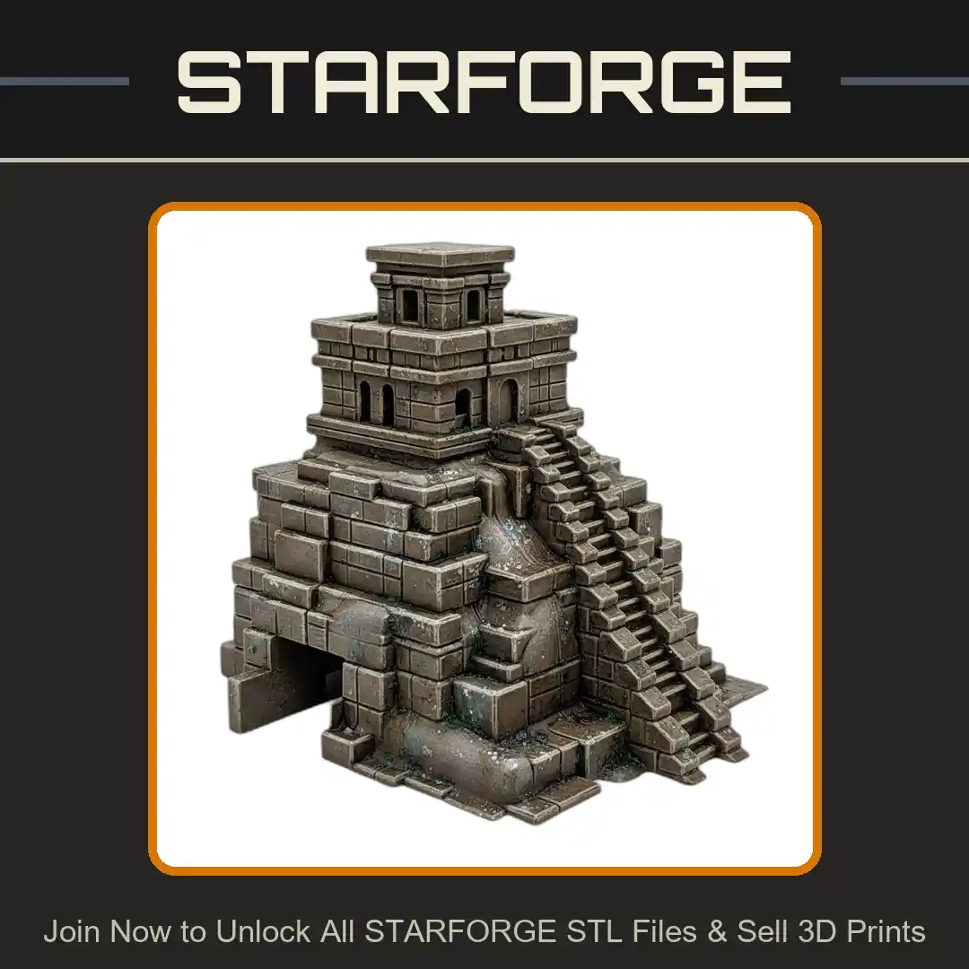 Ancient Temple Stone Structure Stairs Tiered Levels Reptile Fish Tank - 3D Printable STL File