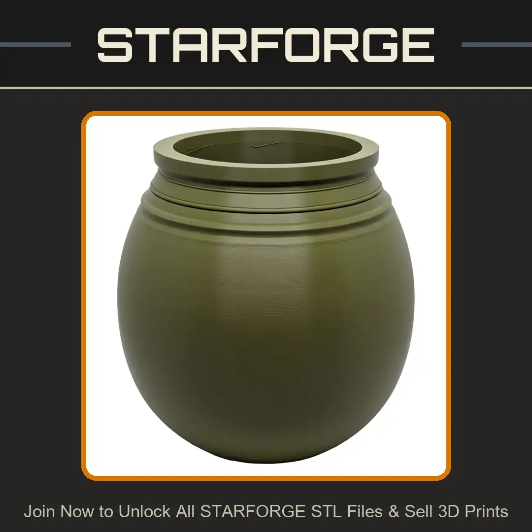 Ancient Tiered Ridged Storage Jar Bulbous Round Wide Mouth Vessel Ribbed Pot Urn - View 1 of 2