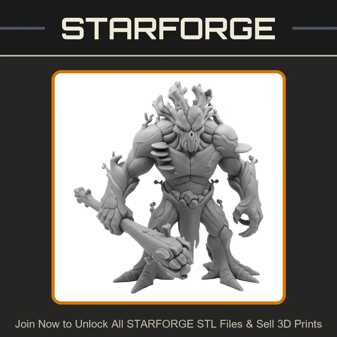 Ancient Treant Treefolk Ent Wood Golem Forest Guardian Bark Root Mushroom Wooden Club - View 1 of 2