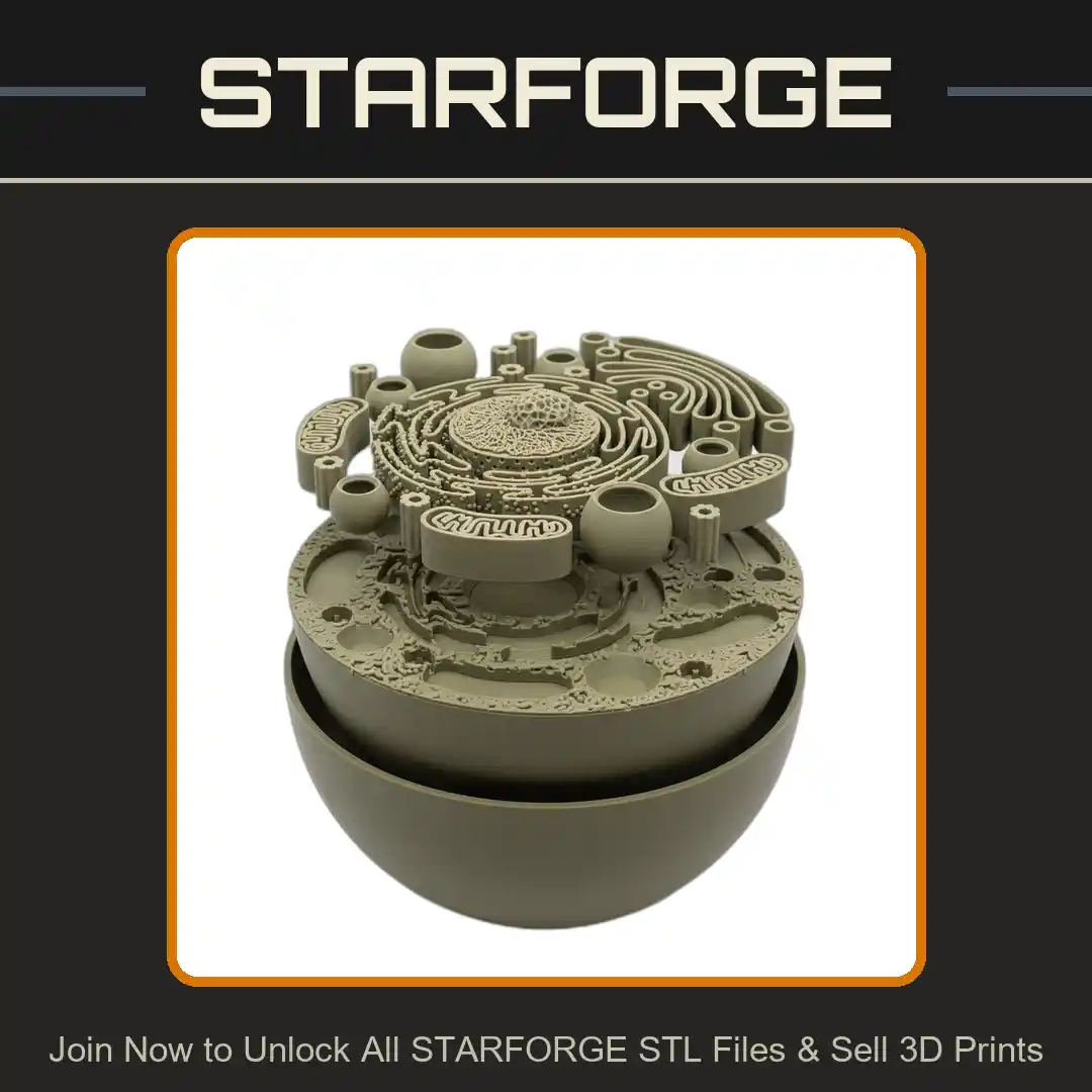 Animal Cell Educational Model with Removable Organelles - 3D Printable STL File
