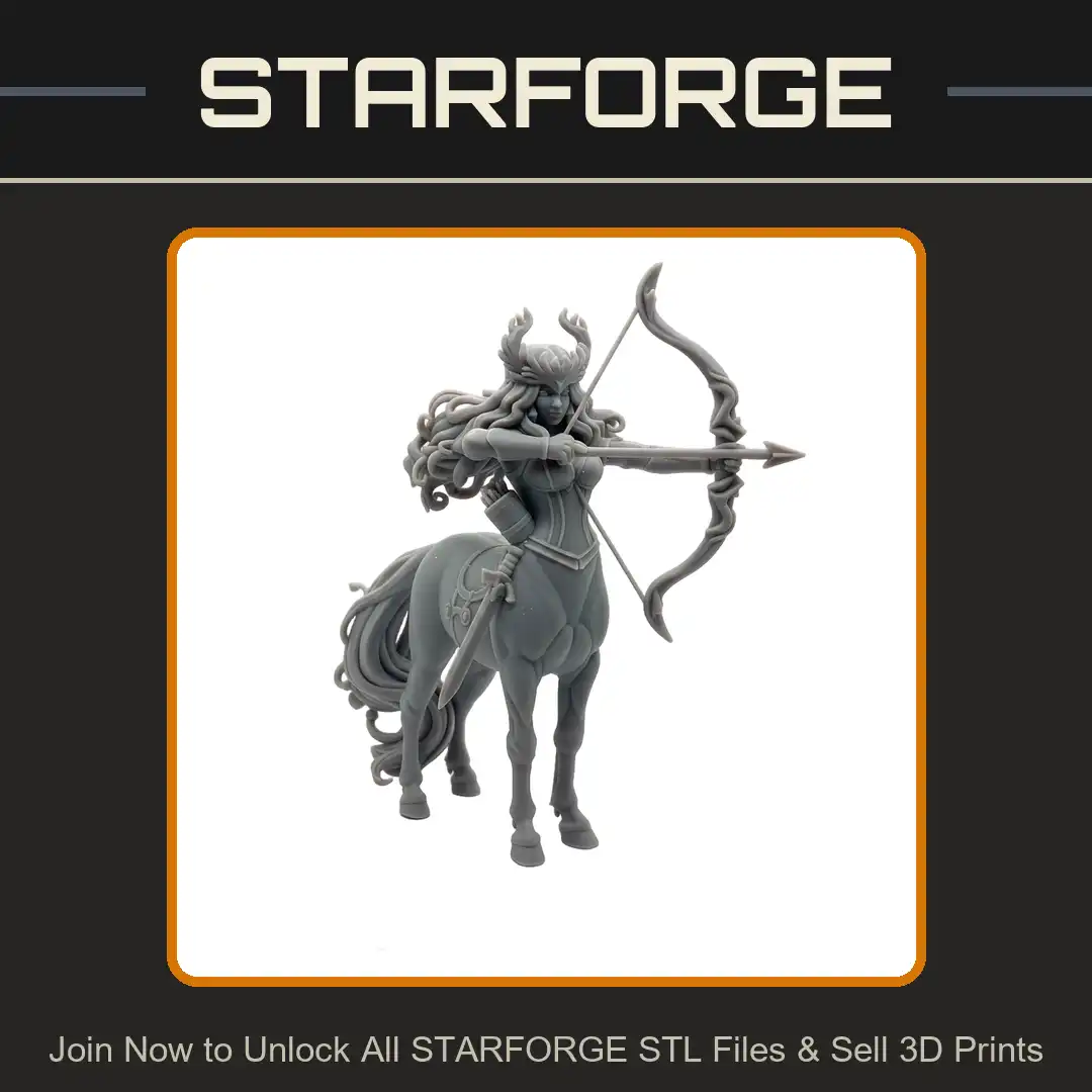 Antlered Crown Female Centaur Archer Hunter Drawing Recurve Bow Arrow Quiver Sheathed Sword - View 1 of 2