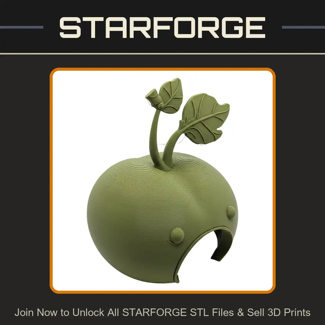 Apple Turnip Mask Forest Spirit Mandragora Sprout Plant Creature Helmet Stems Leaves - View 1 of 2