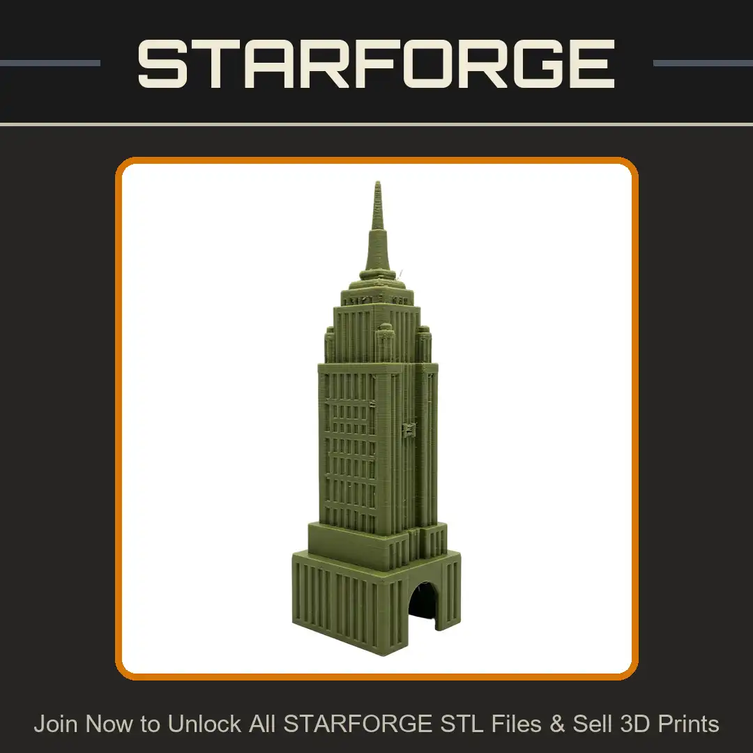 Art Deco Empire State Building New York City Manhattan Skyscraper Spire Tiered Tower - View 1 of 2