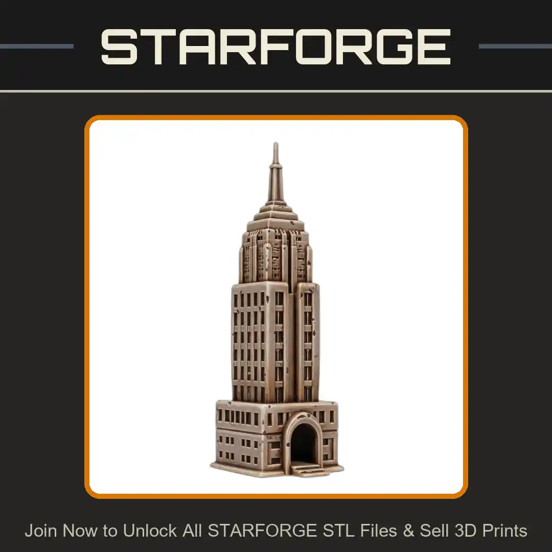 Art Deco Skyscraper Model Replica with Detailed Architectural Elements - 3D Printable STL File