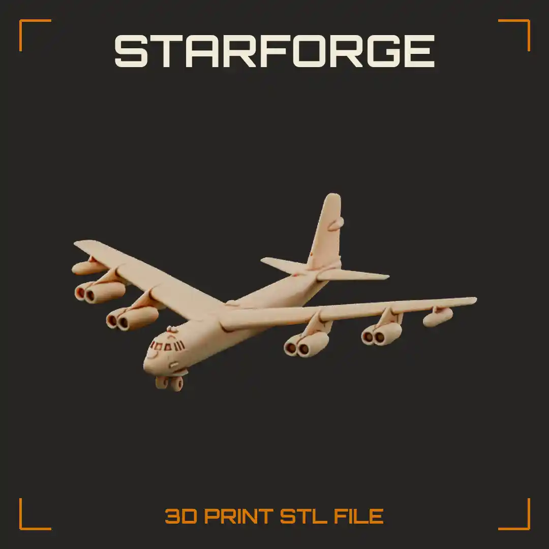 B-52 Stratofortress Eight Engine Strategic Bomber with Swept Wings and Paired Jet Pods