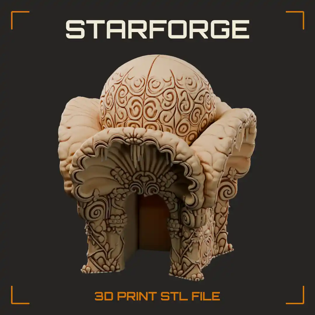 Baroque Domed Pet Hide with Scrollwork Sphere Shell Arch Doorway and Carved Panels