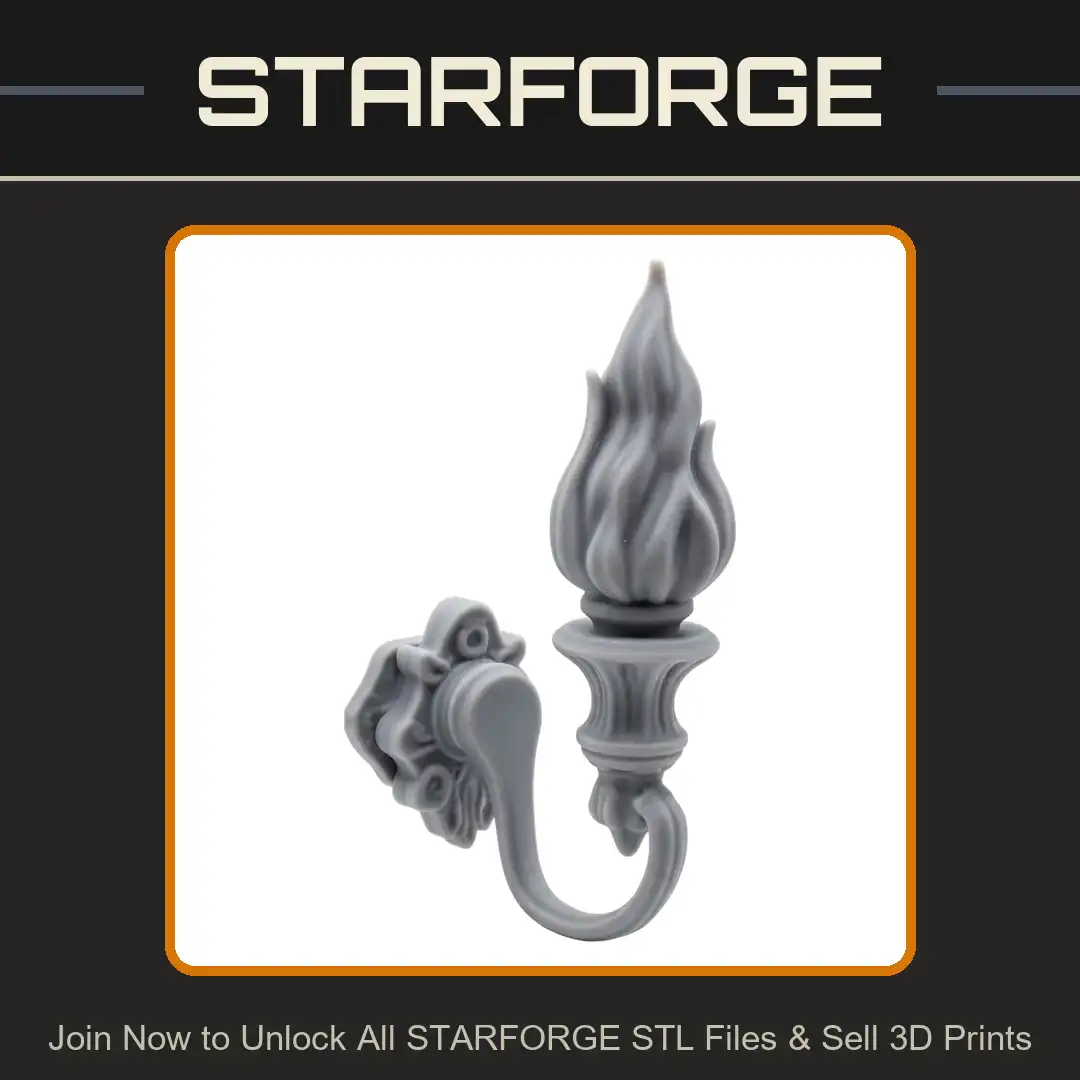 Baroque Victorian Gothic Wall Sconce Flame Torch Fire Brazier Fluted Scroll Bracket - View 1 of 2