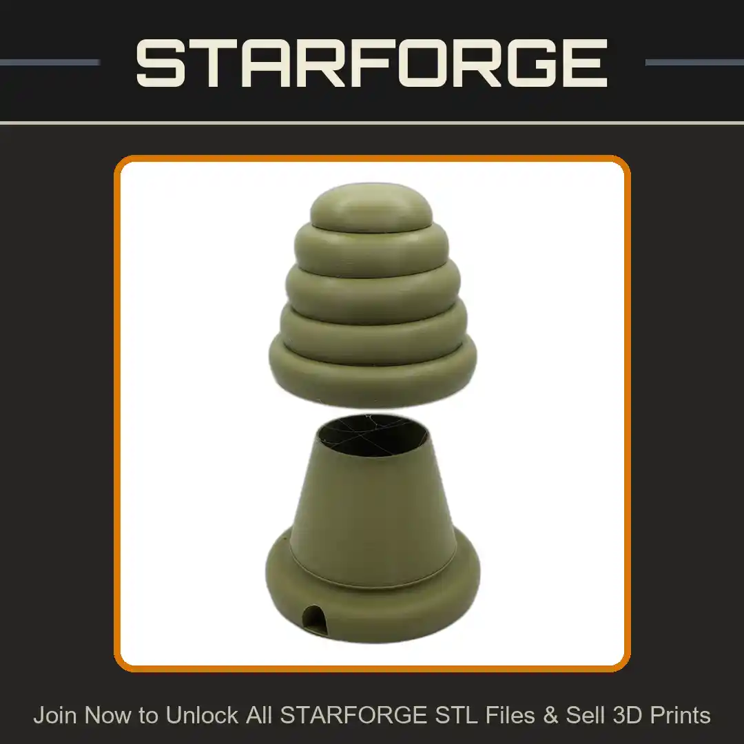 Beehive Shaped Container with Removable Lid - 3D Printable STL File