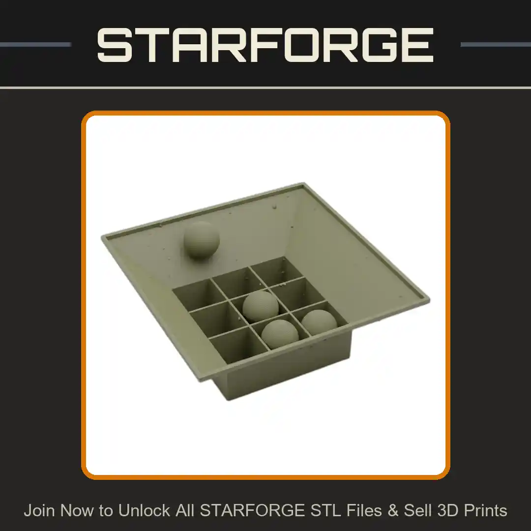 Beer Pong Tic Tac Toe Game with Funnel (Played with Ping Pong Ball) - 3D Printable STL File