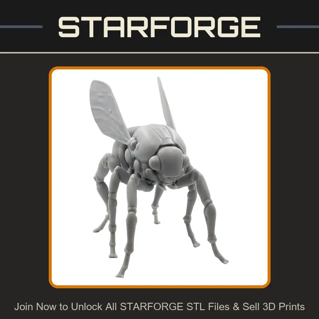 Biomechanical Armored Insect Wasp Drone Cybernetic Fly Articulated Ball Joint Wings - View 1 of 2