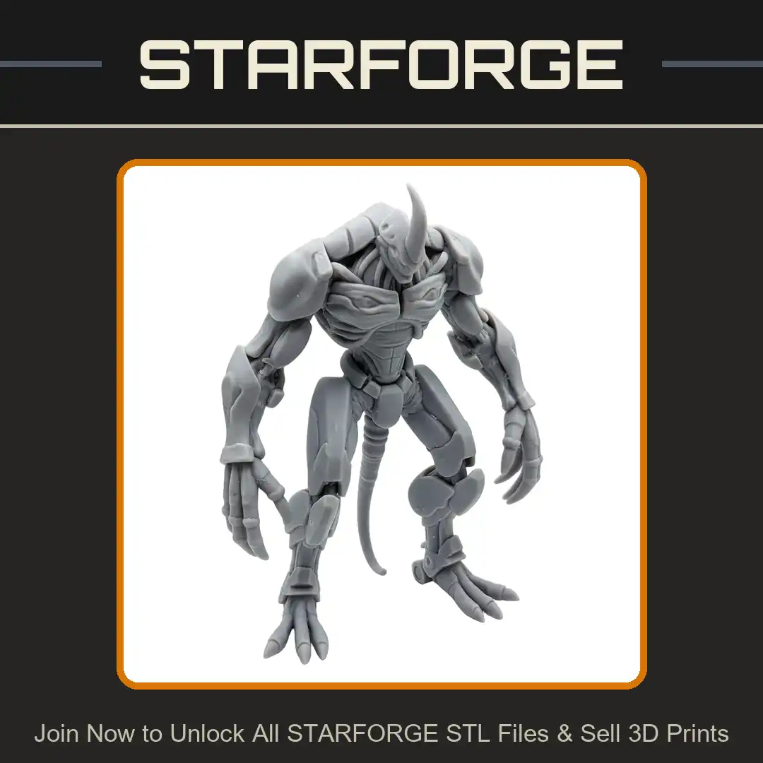 Biomechanical Horned Rhino Juggernaut Armored Hunched Segmented Plated Clawed Beast - View 1 of 2