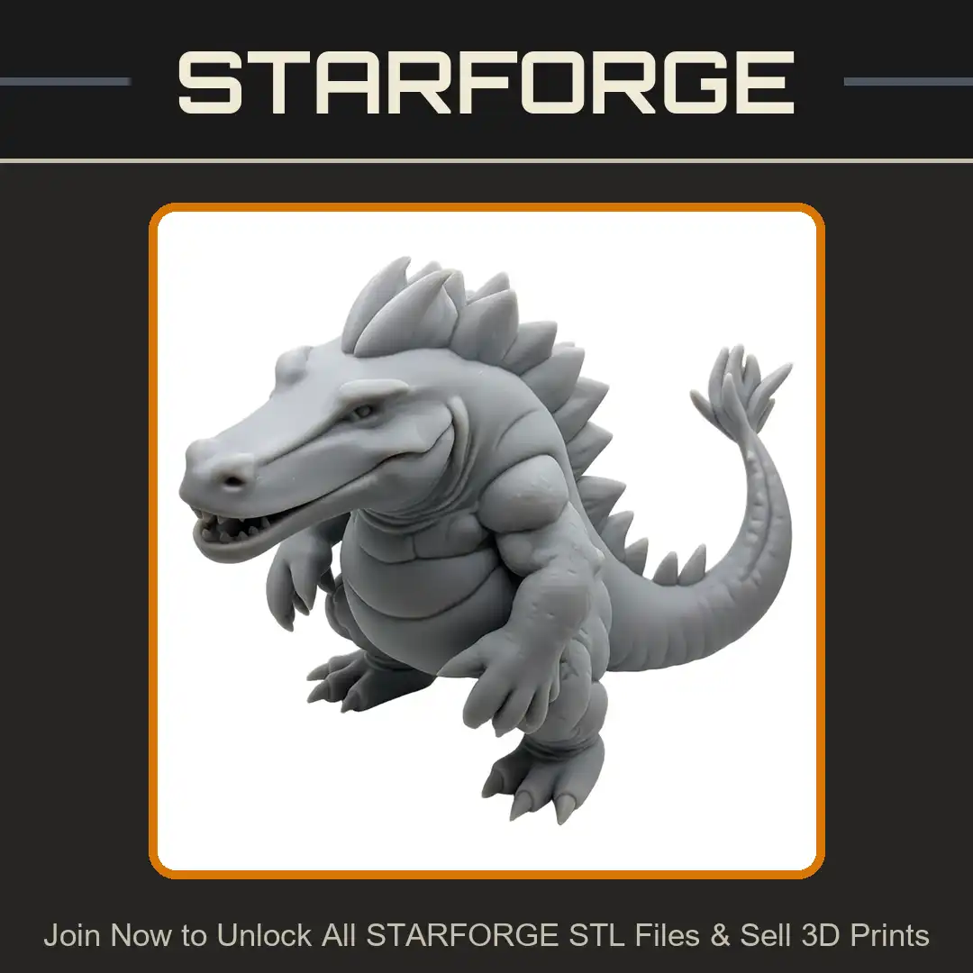 Bipedal Spiked Crocodile Alligator Monster Reptile Dorsal Spines Segmented Belly Tail - View 1 of 2