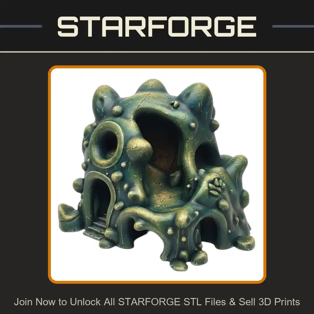 Blob Monster Cave Entrance Organic Shapes Bumpy Surface Steps Reptile Fish Tank - 3D Printable STL File