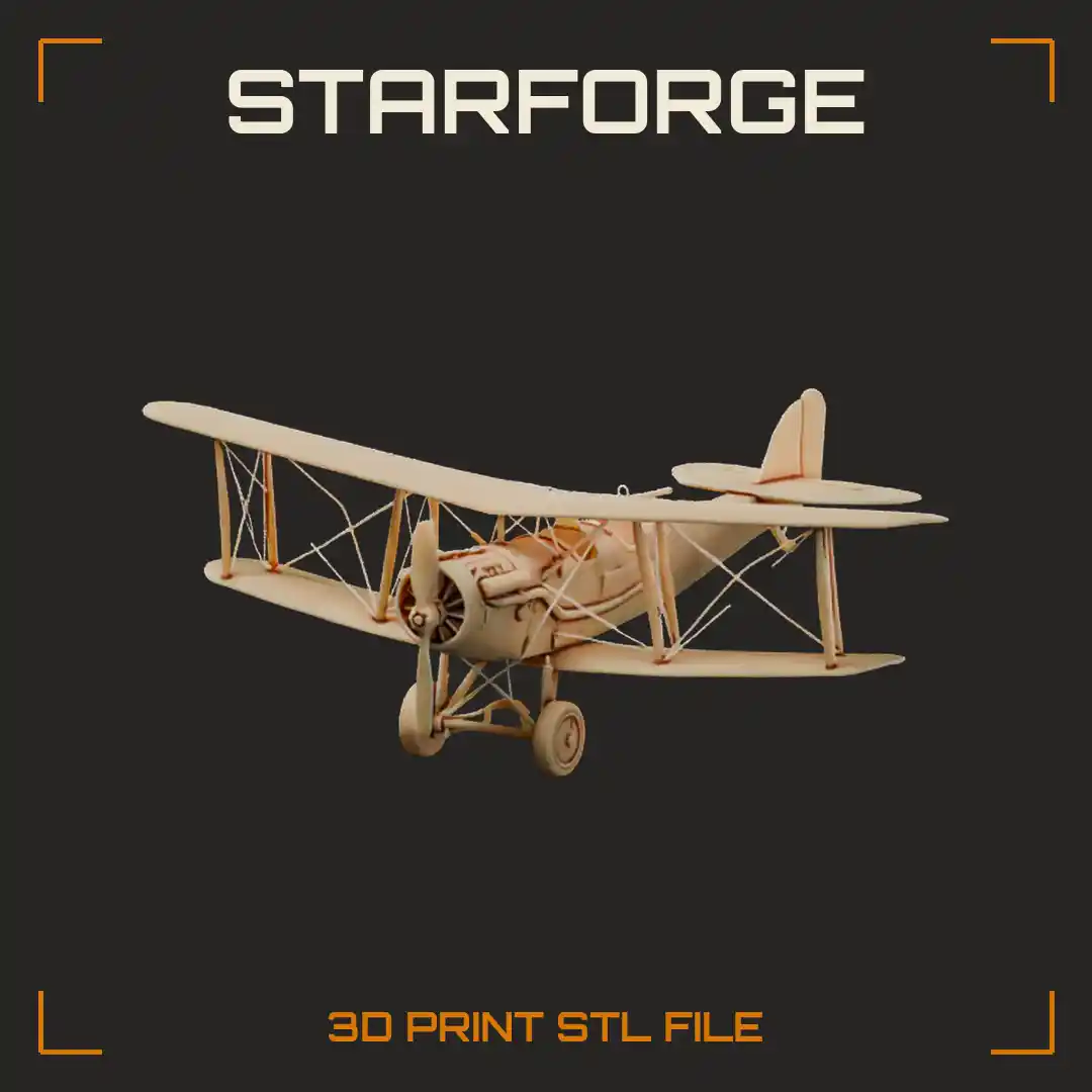 Bristol Fighter F2B Two Seat WW1 Biplane with Rear Gunner Cockpit and Wooden Struts