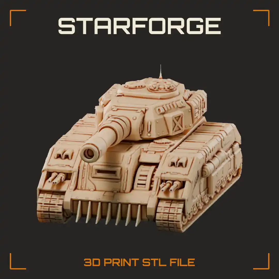 Brutal Armored Battle Tank with Long Cannon Spiked Dozer Ram and Riveted Track Skirts - 3D Printable STL File