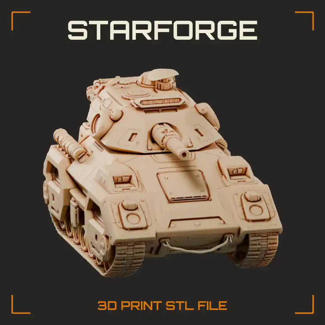 Brutal Heavy Tracked Battle Tank with Hexagonal Armor Skirts and Twin Side Missile Tubes - 3D Printable STL File