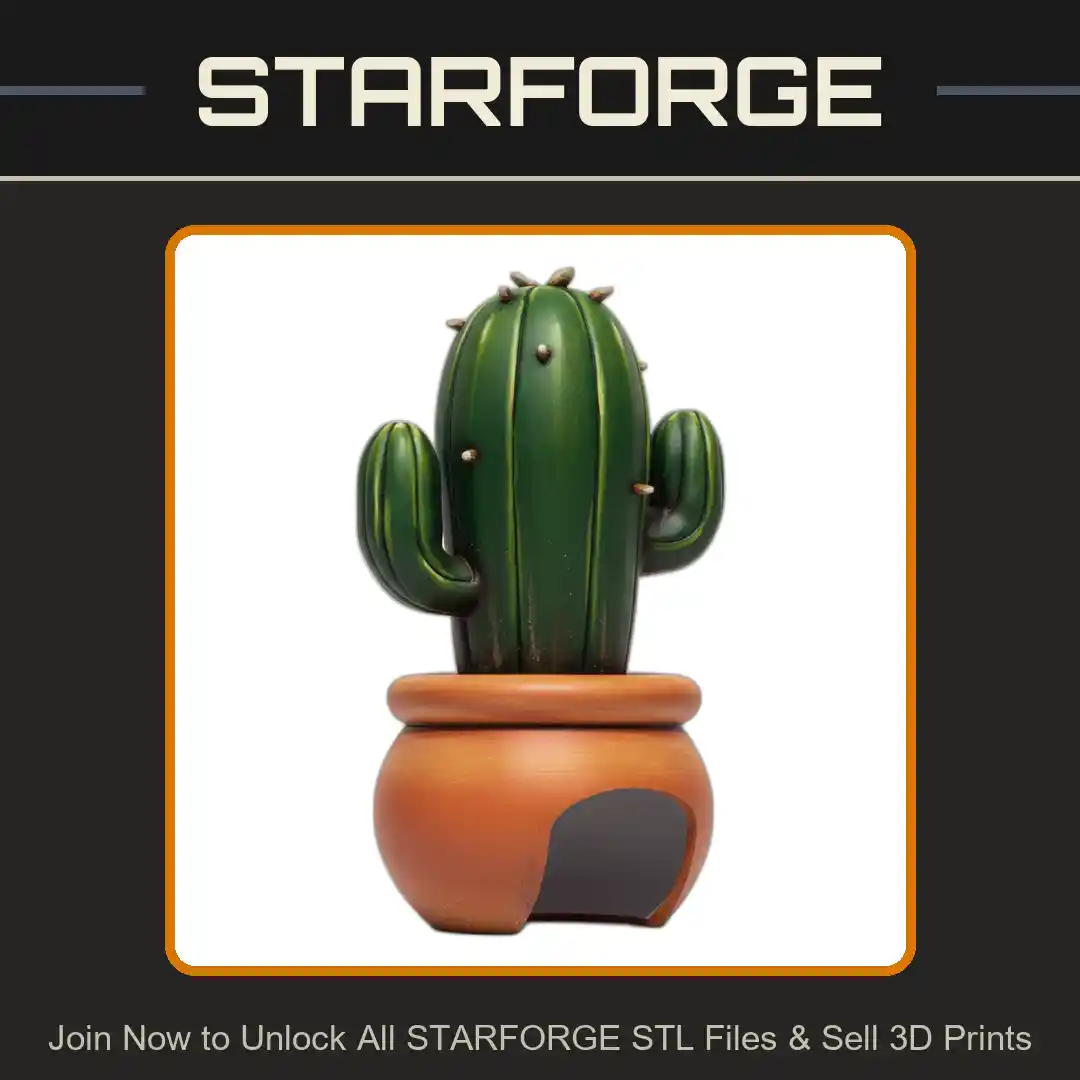 Cactus Shaped Pet Hide with Integrated Planter Design - 3D Printable STL File