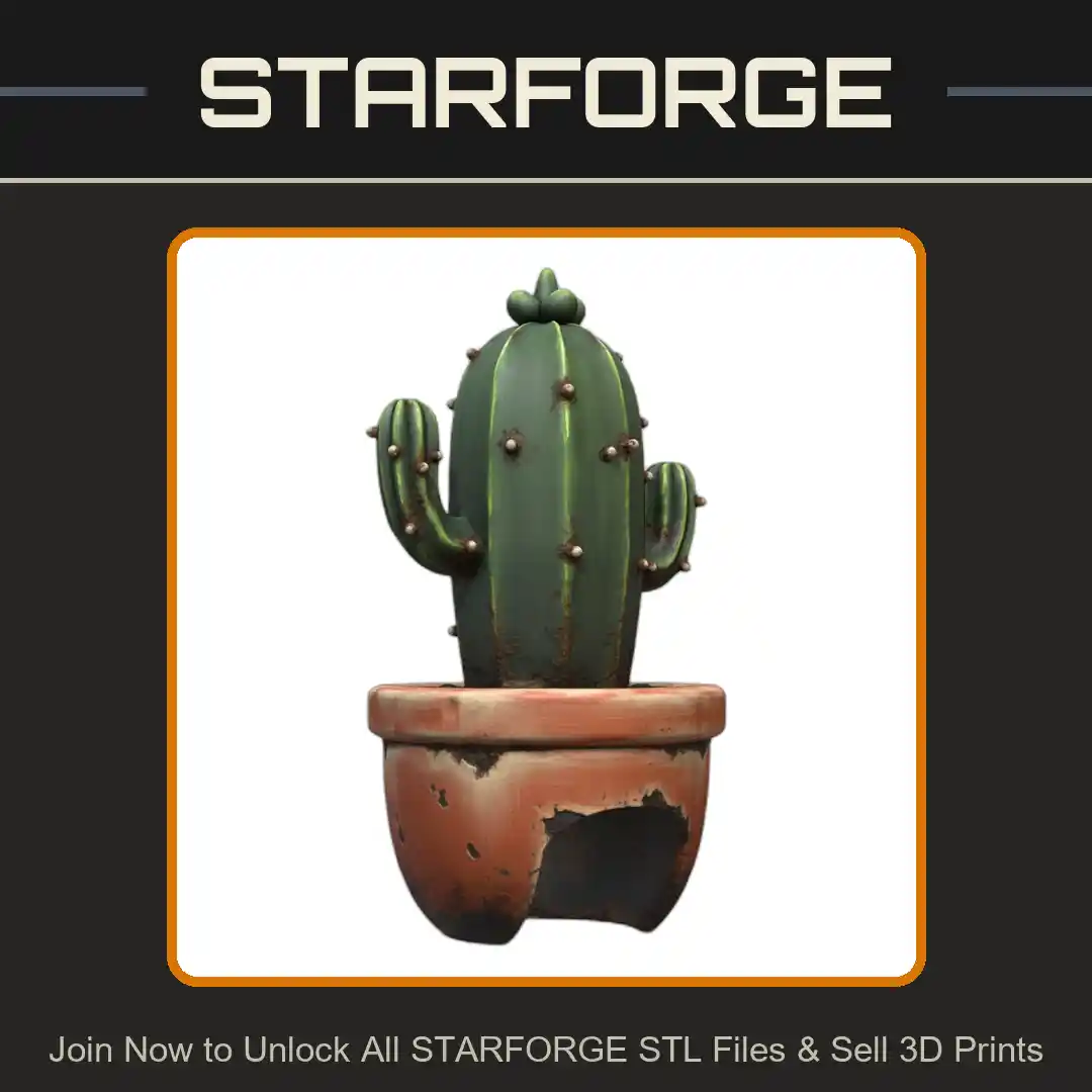 Cactus Shaped Planter and Pet Hide Combo for Small Animals - 3D Printable STL File