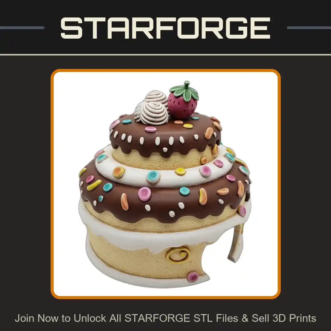 Cake Shaped Decorative Icing Swirls Berries Tiers Reptile Fish Tank - 3D Printable STL File