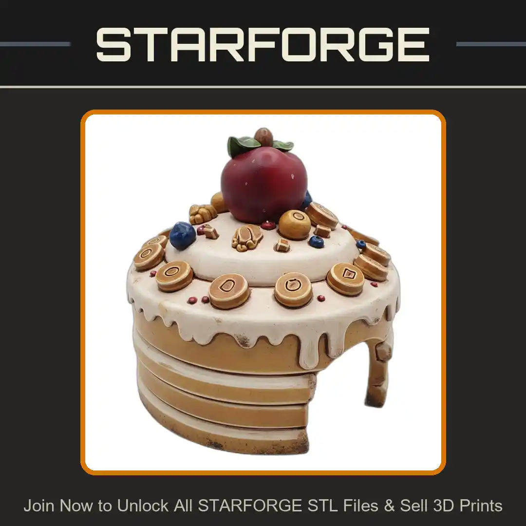 Cake Shaped Topped with Fruit Dripping Icing Reptile Fish Tank - 3D Printable STL File