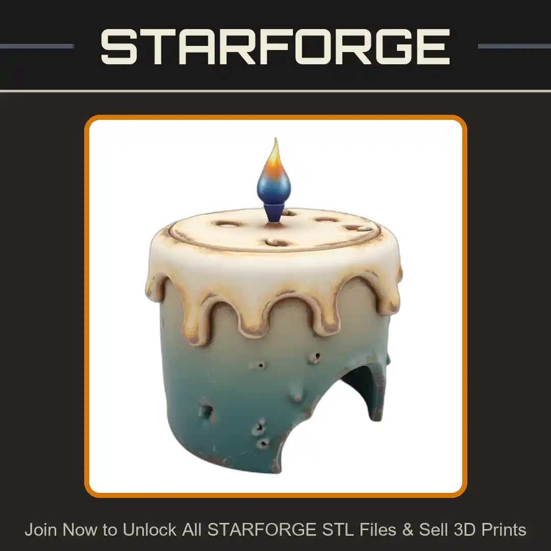 Candle Shaped Dripping Wax Design Rounded Archway Reptile Fish Tank - 3D Printable STL File