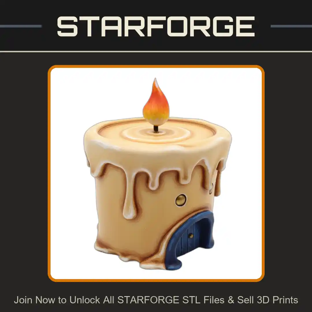 Candle Shaped Dripping Wax Texture Entrance Opening Reptile Fish Tank - 3D Printable STL File