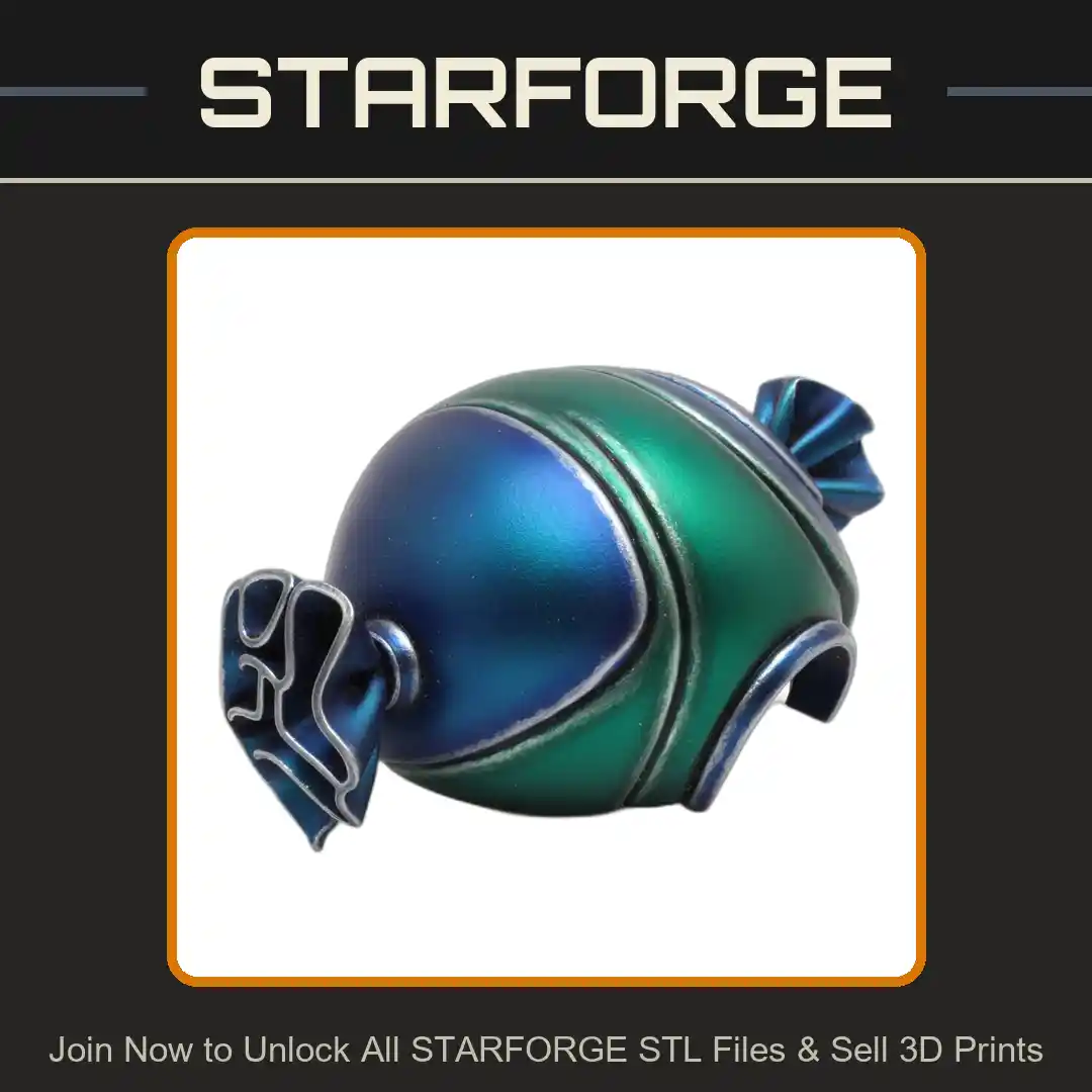 Candy Shaped Curved Shell Ribbon Ends Reptile Fish Tank - 3D Printable STL File