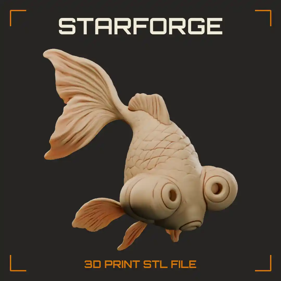 Celestial Eye Goldfish Front View With Upward Gazing Bulging Eyes And Smooth Rounded Body
