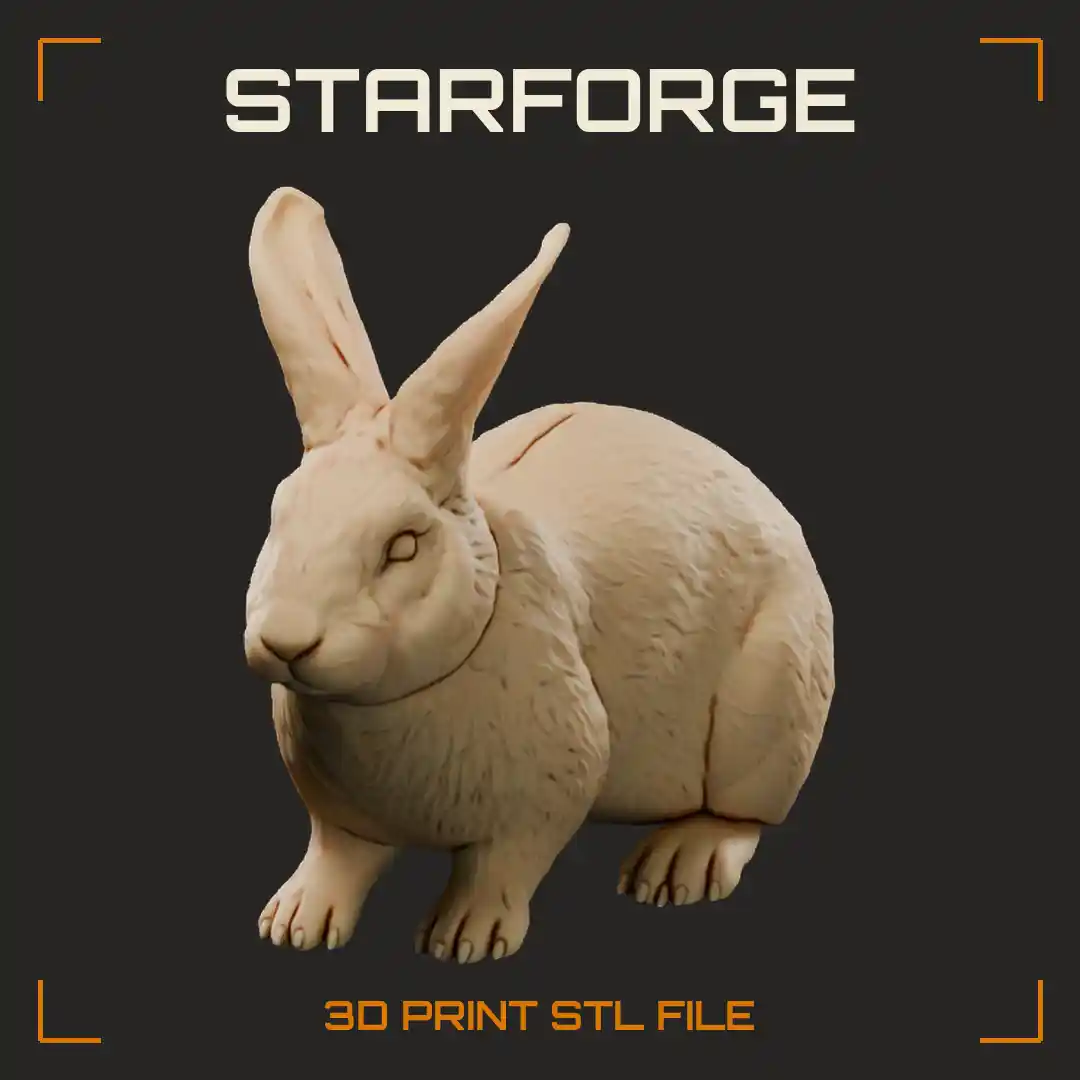 Checkered Giant Rabbit Posed With Long Arched Body Spine Stripe Butterfly Nose And Side Spots