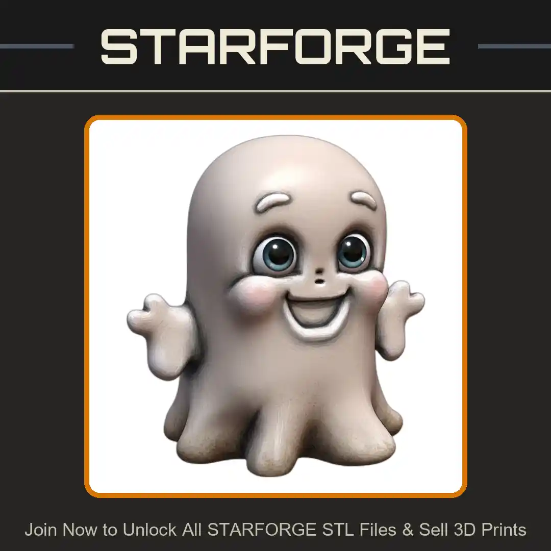 Cheerful Ghost Figurine for Halloween Table Display - 3D Printable STL File