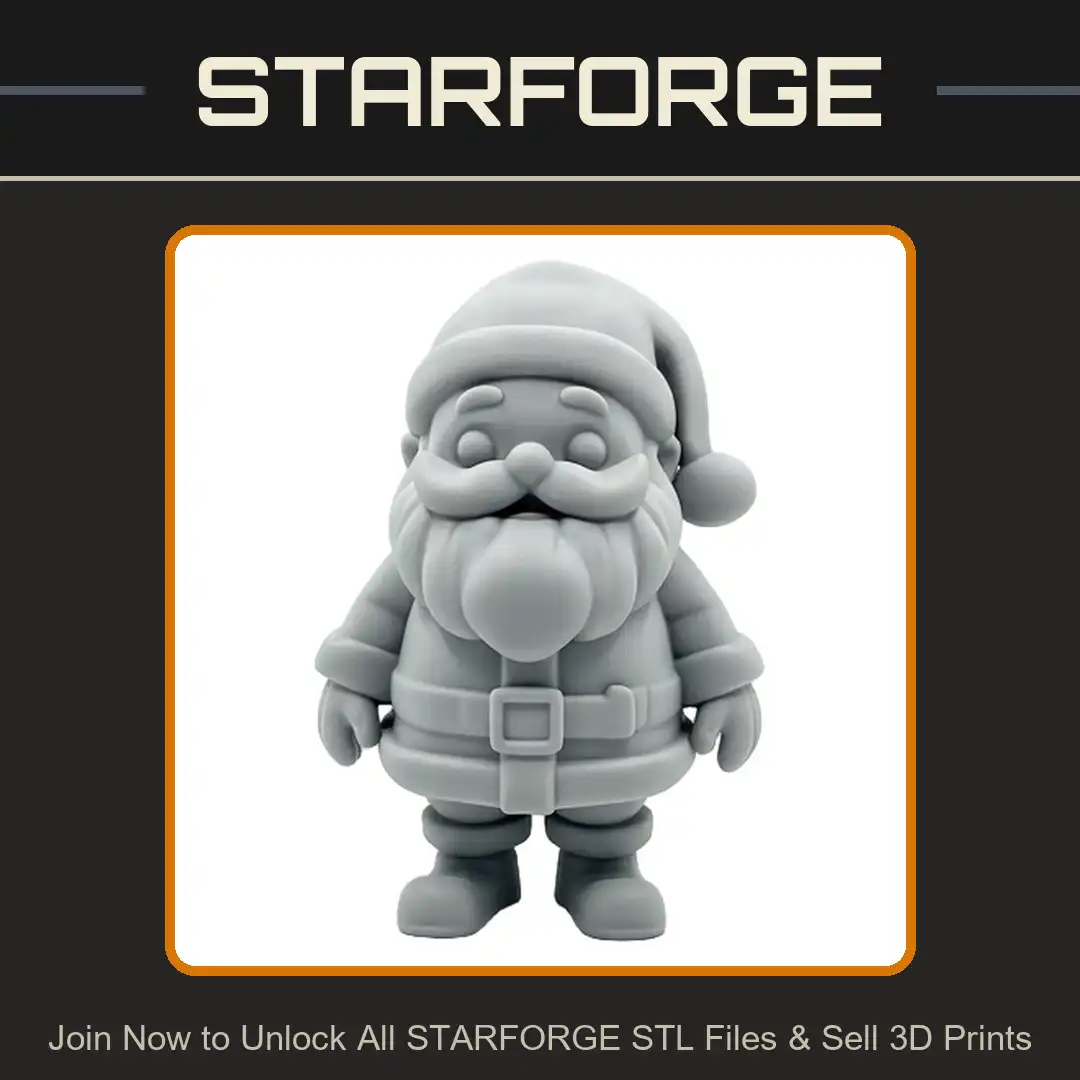 Chibi Santa Claus Large Beard Mustache Floppy Hat Pom Pom Belt Buckle Mittens Boots - View 1 of 2