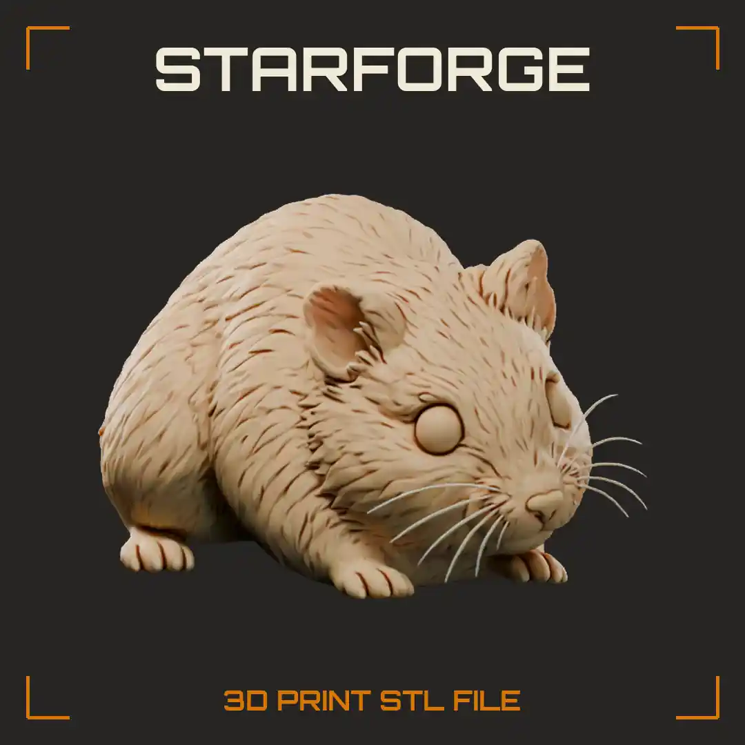 Chinese Hamster Crouching With Slender Mouse Like Body Dorsal Stripe And Short Tail