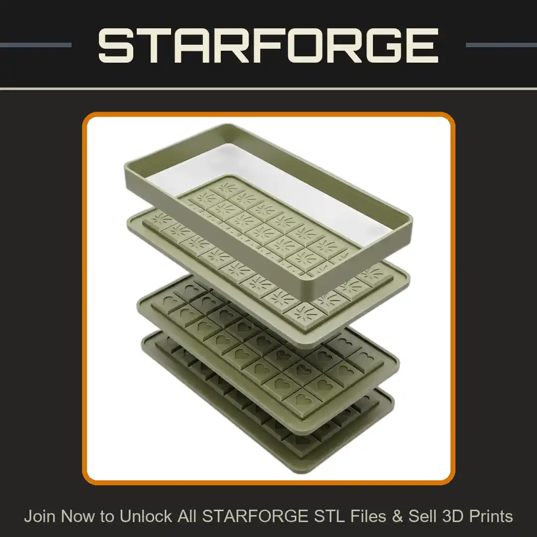 Chocolate Bar Mold Pattern for Making Silicone Molds - 3D Printable STL File