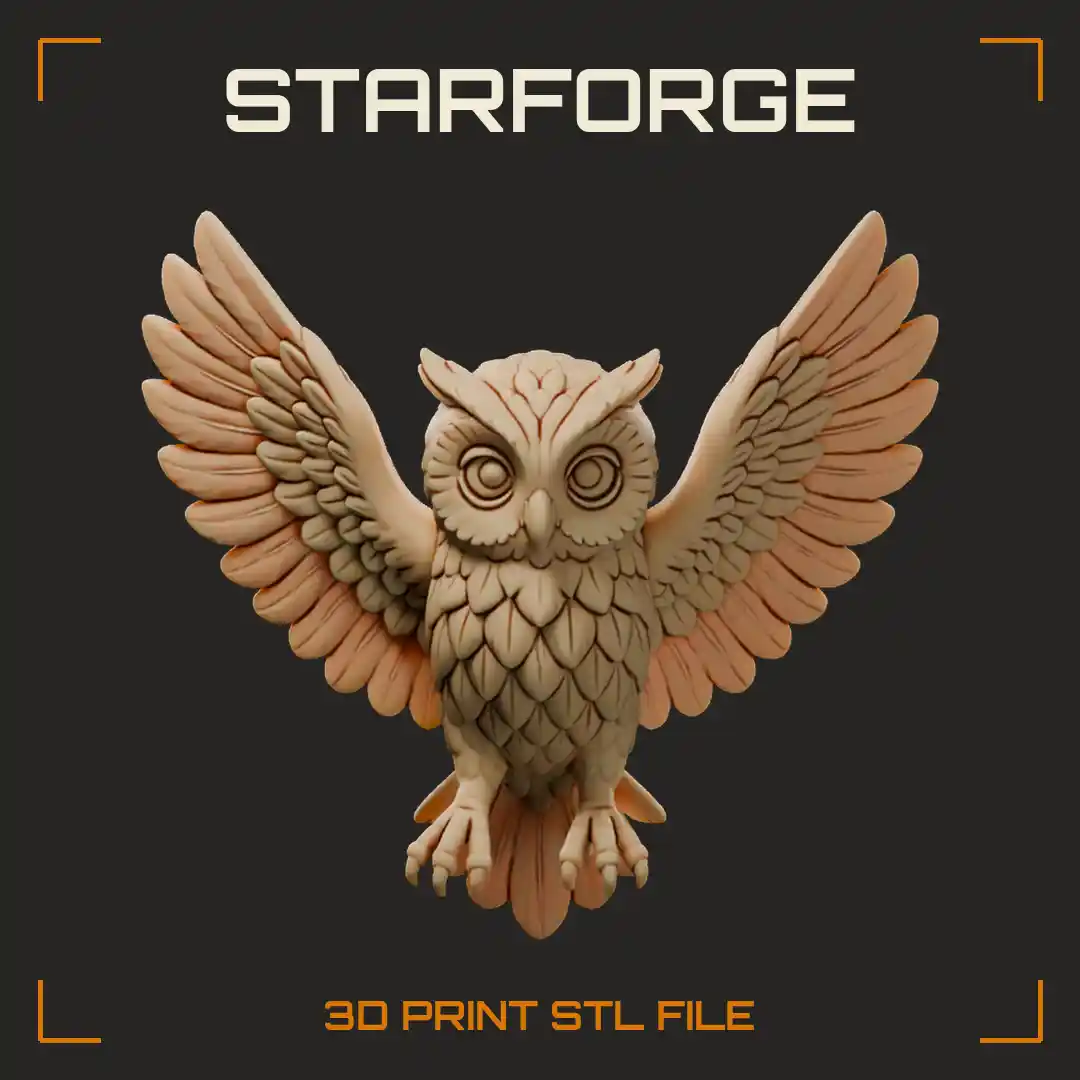 Christmas Owl Ornament with Feathered Wings Big Round Eyes and Ear Tufts