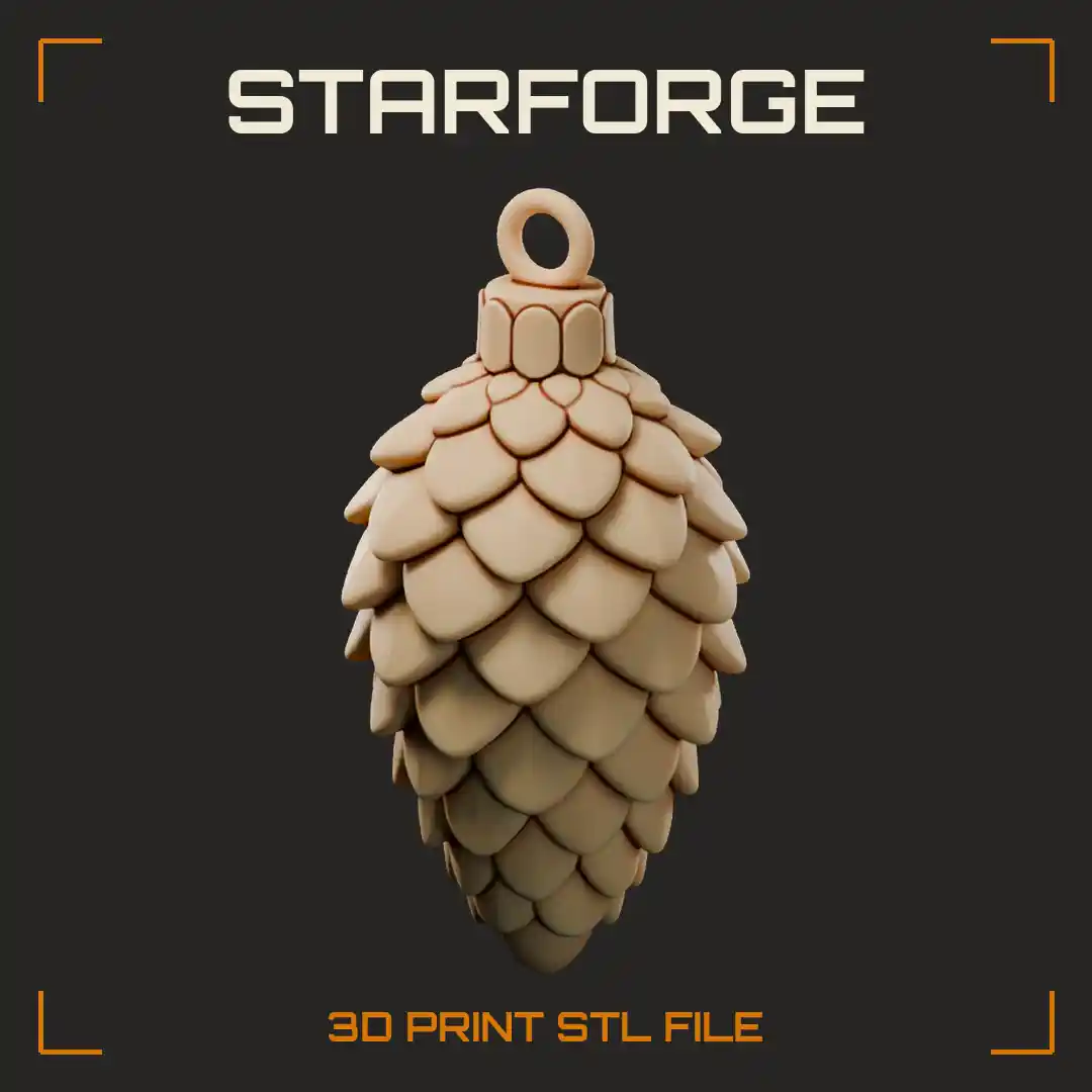 Christmas Tree Ornaments Pinecone Drop with Overlapping Scales Cap and Hanging Loop